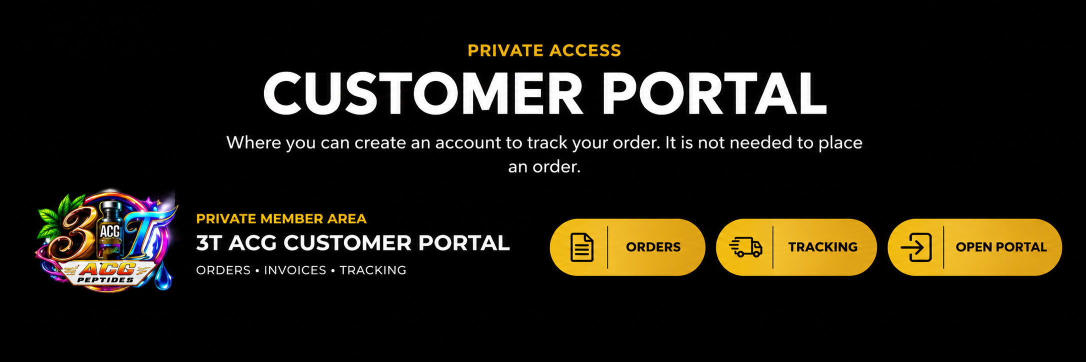 3T ACG Customer Portal — orders, invoices and tracking